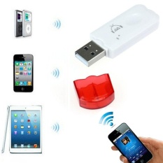 Merah USB Nirkabel Bluetooth Audio Musik Adaptor Penerima untuk iPhone 4 5-Intl