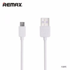 Remax Light Speed Micro USB Cable for Smartphone 1m Charge Battery Baterai Smartphone Gadget HP Android Aksesoris Handphone Fast Charger Compatibility Move Transfer Data Cepat Kecepatan Tinggi Material Berkualitas Awet Tidak Mudah Rusak - White