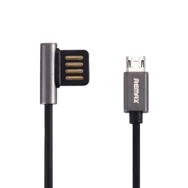 REMAX RC-054m 1 M Paduan Seng 2.1A Micro USB To Bend Double Sided USB Port Sync Data/Kabel Pengisian untuk Samsung, HTC, LG, Sony, Huawei, Lenovo dan Smartphone Lainnya (Hitam)-Intl