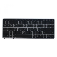 Keyboard Pengganti untuk HP EliteBook 840 G1 G2/850 G1 G2/HP ZBook 14 Laptop Workstation Seri Laptop Silver Frame dengan Pointer dan Lampu Latar-Internasional