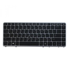 Keyboard Pengganti untuk HP EliteBook 840 G1 G2/850 G1 G2/HP ZBook 14 Laptop Workstation Seri Laptop Silver Frame dengan Pointer dan Lampu Latar-Internasional