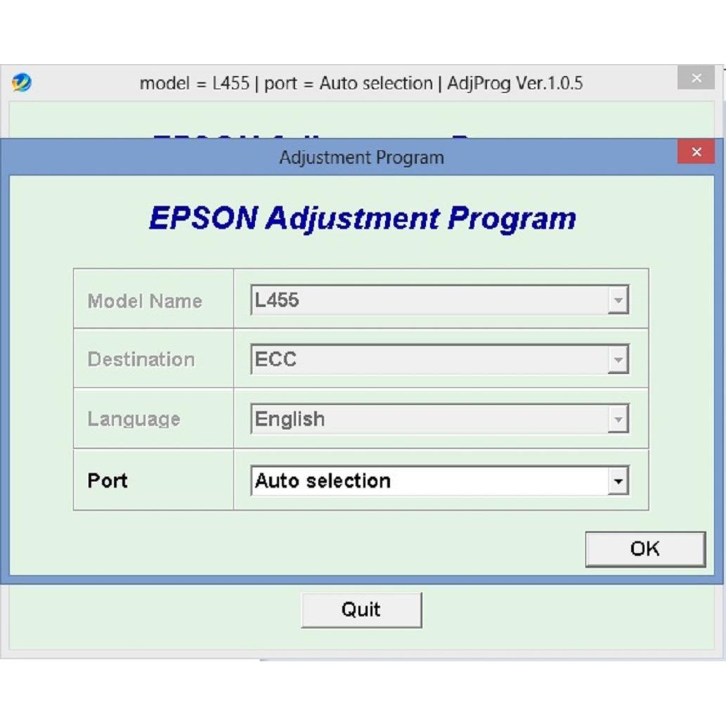 Resetter Epson L455 Original