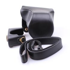 Retro Fashion Tas Kamera Tas untuk Canon EOS M10 Lens 15-45mm EOS M/EOS M2 Lensa 18-55mm PU Tas Kamera dengan Strap (Hitam) -Intl