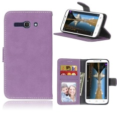 Retro Frosted PU Kulit Flip Case untuk Alcatel One Touch POP C9 (Ungu)-Intl