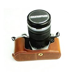 Retro Vintage Kasus Tas Kamera Cocok untuk Olympus OM-D E-M5 Mark II EM5 II EM5II Bawah PU Leather Half Body Set Cover-Intl