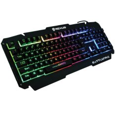 Rexus K9D Keyboard Gaming USB with 3 Colors Rainbow Backlight - Hitam