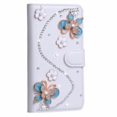 Berlian Buatan Bling Perempuan Dompet Kulit untuk Samsung Galaksi J3 Pro J3110 Lipat Sarung 5.0 Inci-Internasional