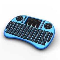 Rii I8 + Biru Mini Nirkabel Gaming Keyboard BACKLIGHT untuk Gaming PS4 Kodi Smart TV XBox360-Intl