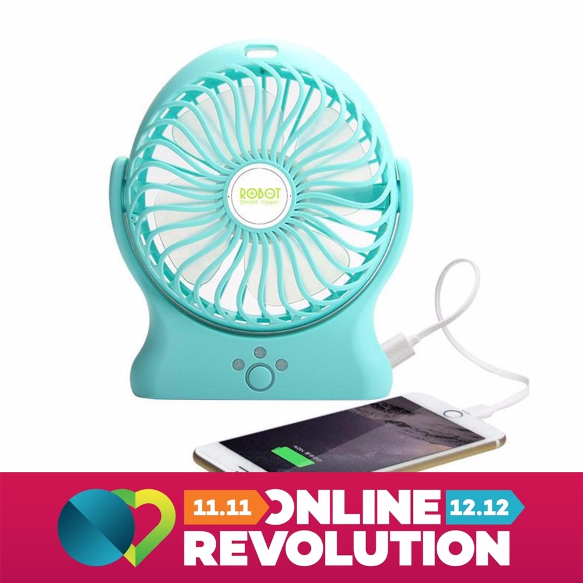 Robot Power Bank RT-BF06 2000mAh Portable Kipas Angin Mini Fan