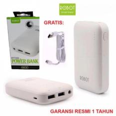 Robot Power Bank RT7200 6600mAh By Vivan Dual Output - Putih