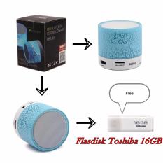 ROBOT Speaker Mini Bluetooth Portable RB-180 -Original + FREE Toshiba flasdisk 16GB -Putih