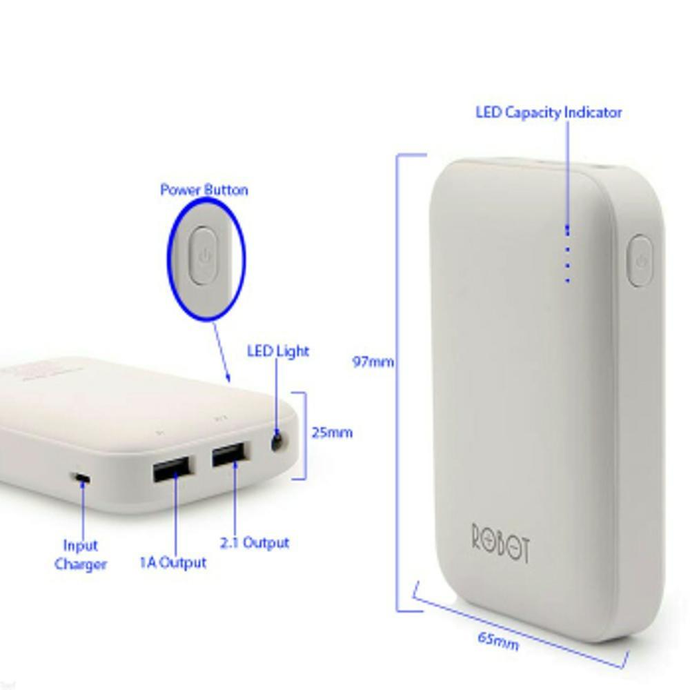 Robot Vivan Power Bank RT7200 (6600mAh) - White