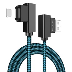 ROCK untuk IPhone Kabel USB 200 Cm untuk Kabel Pencahayaan 90 Derajat Sudut Kanan 2.1A Fast Charger L Bending Desain Kabel untuk IPhone IPad-Intl