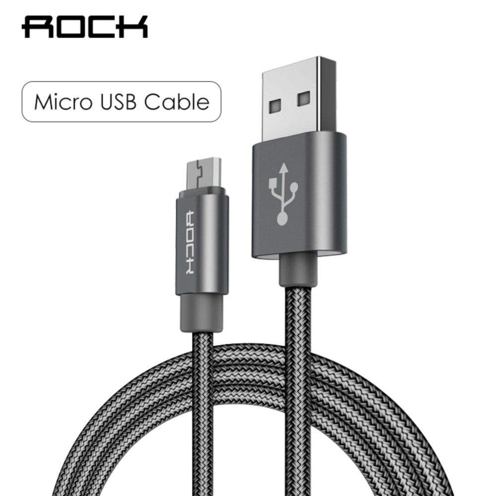 ROCK Micro USB Pengisian Cepat Kabel 100 Cm untuk Kabel SAMSUNG Xiaomi Mi Huawei 2.1A Ponsel Kabel -Intl