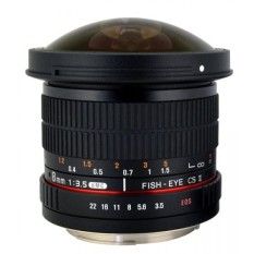 Rokinon HD8M-C 8 Mm F/3.5 HD Lensa Mata Ikan dengan Removeable Hood untuk Canon DSLR 8-8 Mm, tetap-Lensa Variabel-Intl