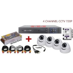 Romantis Simiou 3 Dalam 1 Terbaru 4 Channel AHD + DVR + NVR CCTV P2P Jaringan Hdrecorder Set C + 1 TB Hardisk-Internasional