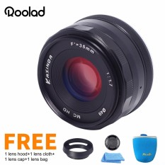 Roolad Kaxinda 35 F/1.7 35 Mm F1.7 Bukaan Aperture Manual Fixed Lensa APS-C Anda Sony E- dudukan Digital Mirrorless Kamera NEX 3 NEX 3N NEX 5 NEX 5 T NEX 5R NEX 6 7 A5000, a5100, A6000, A6100, A6300 A6500 A9 Hitam Perak-Internasional