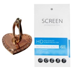 RoseGold Love Ring Stand (firmly stick on phone / phone cover case) + Gratis 1 Clear Screen Protector for Samsung Galaxy Grand Quattro