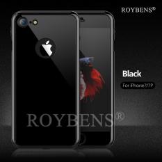 ROYBENS 360 ° Electroplate Mirror Hard Ultra Tipis Case + Tempered Glass Cover untuk IPhone 6 6 S Jet Black -Intl