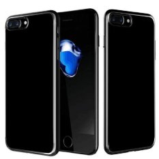 Roybens Ultra Tipis Asli Jet Glossy Hitam Lembut Casing Belakang Silikon Kulit Penutup untuk iPhone 7 Plus-Intl