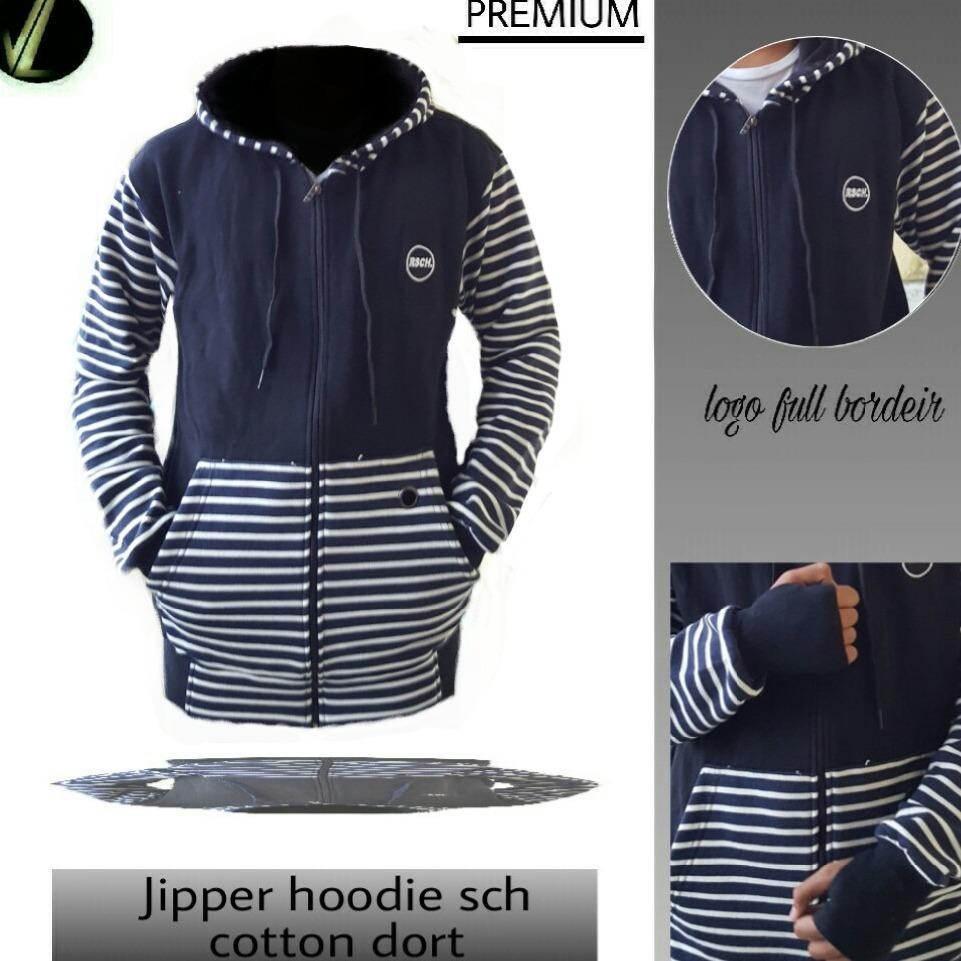 RSCH Salur Navy Comby Hitam Jaket Hoodie Murah Berkualitas