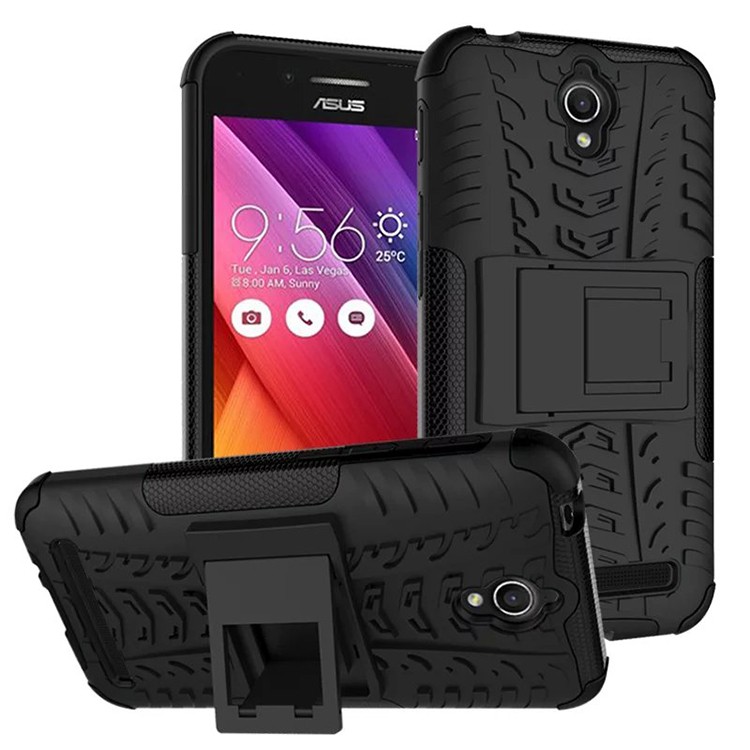 RUGGED ARMOR Asus Zenfone Go 4.5 Inch ZC451TG Case Shockproof Casing Cover Softcase Dual Layer Hardcase Stand Mode