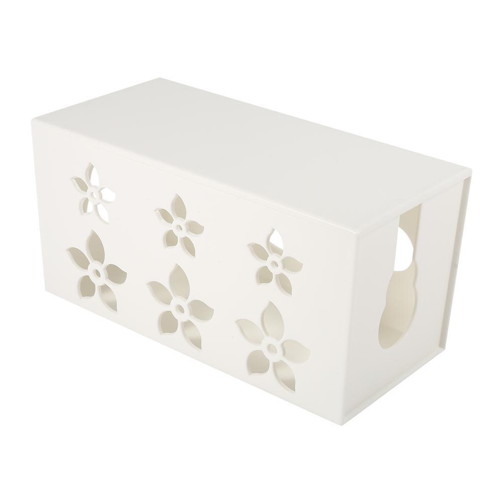 Rumah Kantor Manajemen Kabel Kotak Kawat Power Strip Tidy Storage Organizer Case (Putih S)-Intl