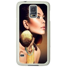 S5 Case, Galaxy S5 Case, Samsung Galaxy S5 Case - Protective Case Fashion Make Up Big Earings Ideas Hard PC White Cover Heavy Duty Protection Shock-Absorption / Impact Resistant Slim Case for Galaxy S5 / Galaxy SV / Galaxy S V / Galaxy i9600 - intl