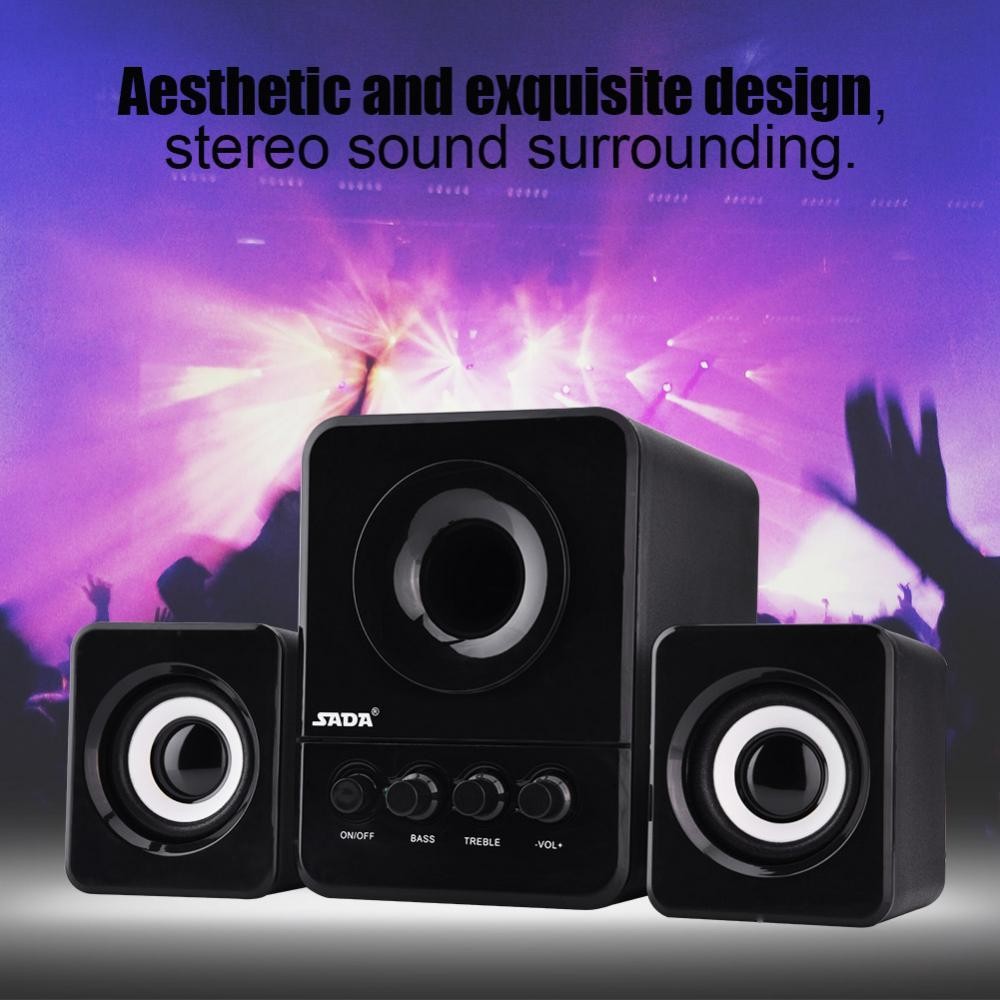 SADA Mini USB 2.1 Kabel Speaker Kombinasi Bass Musik Subwoofer untuk Ponsel Laptop PC (Hitam)-Intl SADA Mini USB 2.1 Kabel Speaker Kombinasi Bass Musik Subwoofer untuk Ponsel Laptop PC (Hitam)-Intl