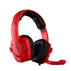SADES 1537822 SA-901C Kuat Bas Lol Cf Profesional Game Komputer Headphone dengan Mikrofon, Merah-Internasional
