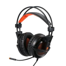 SADES A6 headphone With Mikrofon Game USB Stereo Gaming Headset Di Telinga And Profesional With Memimpin Kebisingan Pembatalan And Menakjubkan Efek Suara Musik With earphone Hitam With Jeruk For Desktop Laptop Notebook