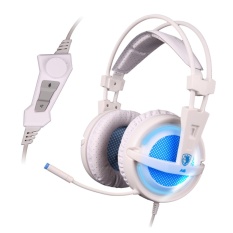 SADES A6 USB PC Gaming Headset 7.1 Surround Sound Stereo Gaming Headphone-putih-Intl