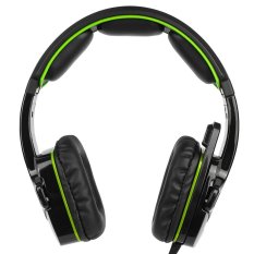 SADES SA-930 3.5mm Gaming Headset dengan Mikrofon Pembatalan Kebisingan Musik Headphone Hitam-hijau untuk PS4 Baru XBOX ONE Laptop Tablet PC Mobile Phones-Intl
