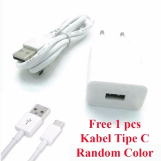 Safe Charger with Kabel USB for Xiaomi Mi Note Bamboo + Free Tipe C USB Cable - Putih