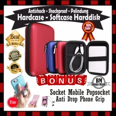 Sale !! Hardcase Softcase Pelindung Harddisk Powerbank GPS Modem Antishock Tahan Banting Pouch Bag - Shockproof Tas Harddisk External - Gratis Socket Mobile Popsocket Anti Drop Phone Grip