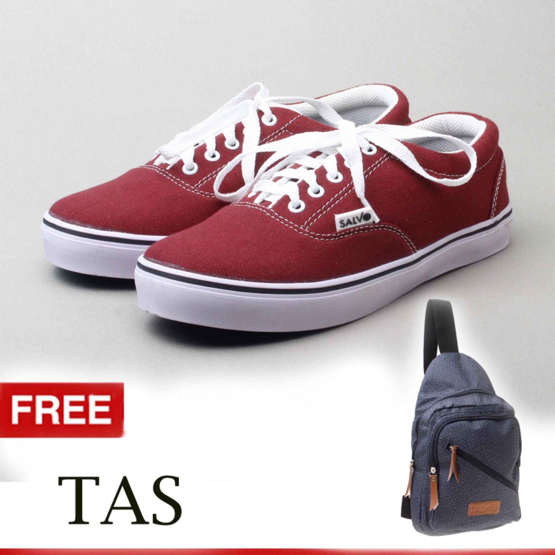 Salvo sepatu kets sneakers dan kasual pria / sepatu kasual kanvas / sepatu sneaker pria / sepatu pria / sepatu sneaker murah A03 abu-abu,hitam, maroon free tas pria / tas messenger pria /SV35 Biru