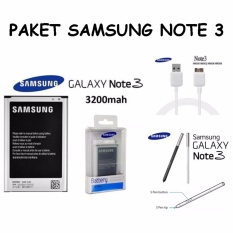 Samsung Battery SM-N900 for Galaxy Note 3 Free Samsung Stylus Pen + Kabel Data Usb 3.0 For NOTE 3 - Paket Note 3