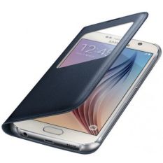 Samsung Galaxy S6 S-View Case Flip Cover Boxed EF-CG920PBE - Biru-Hitam