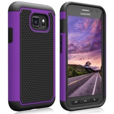 Samsung Galaksi S7 Aktif Case, S7 Tugas Berat Case, zectoo Guncangan Menyerap Hibrida Dampak Defender Kasar Pelindung Keras Case Sarung untuk Samsung Galaksi S VII Active Di & T SM-G890 G891 -Ungu-Internasional