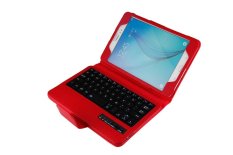 Samsung Galaxy Tab A 8.0 Keyboard Case, CLOUDSEA Folding PU Kulit Folio Case Penutup & Dilepas Nirkabel Bluetooth Keyboard Cover Case untuk Samsung Galaxy Tab A 8.0 SM-T350/P350 Android Tablet (Merah) -Intl