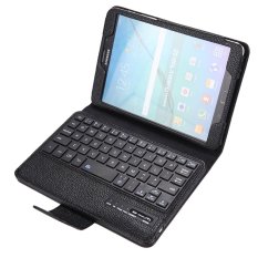 Case Samsung Galaxy Tab S2 8.0 With Keyboard-Keyboard Bluetooth Sangat Tipis Dilepas Kulit Sampul Portofolio Case untuk Samsung Tab S2 8.0 Inci T710 T715 Tablet, Hitam
