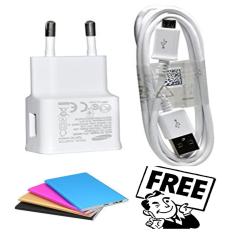 Samsung Original 100% Authentic Travel Adapter Charger / Casan / Carger 15W Adaptive Fast Charging Output 2.0Ampere USB 3.0 for Samsung Galaxy S4 / S5 / S6 / S7 / Edge / Note 4 / Note 5 - Putih + Free Power Bank dan Kabel USB Charger