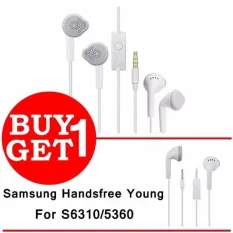 Samsung Original Young/wonder Handsfree S6310/5360 Buy 1 Get 1 Free - Putih