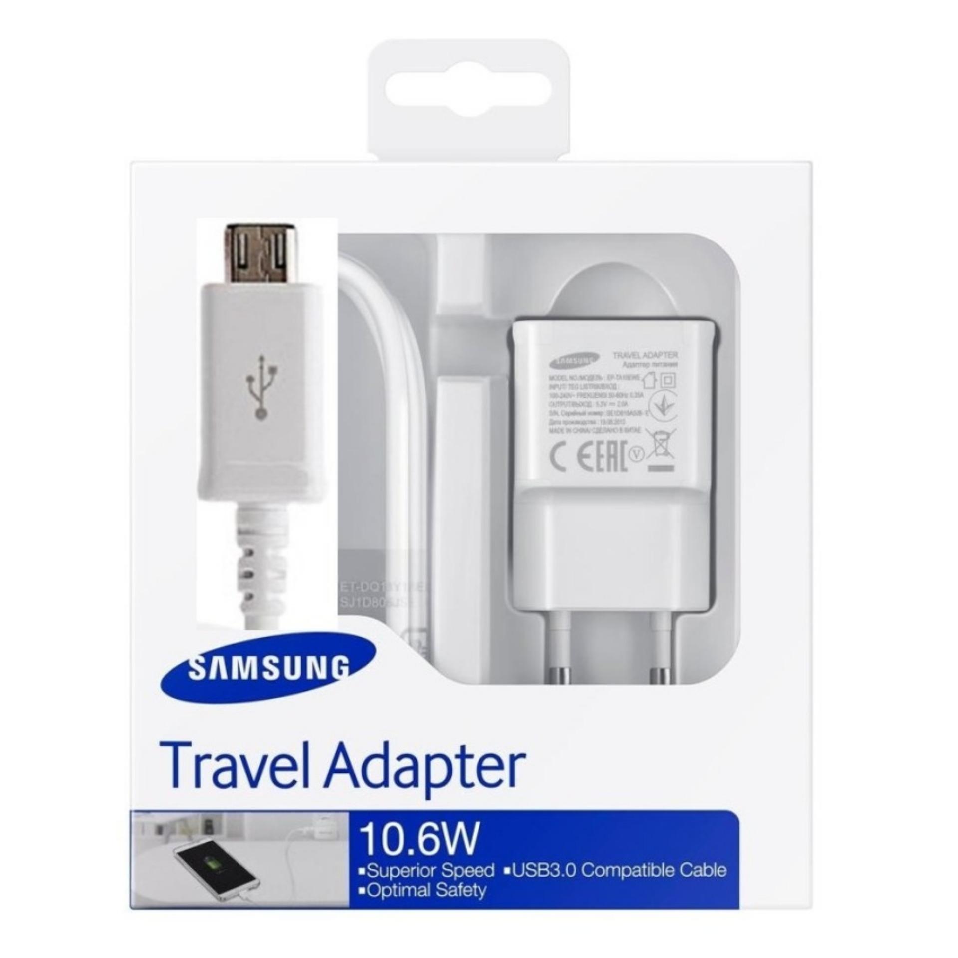 Samsung  Travel Adapter Charger - 10.6W Kabel Micro USB - Original - Putih