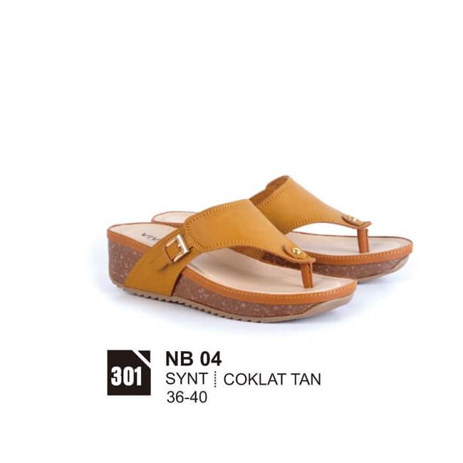 Sandal Flat Wanita NB-04 Azzurra Original