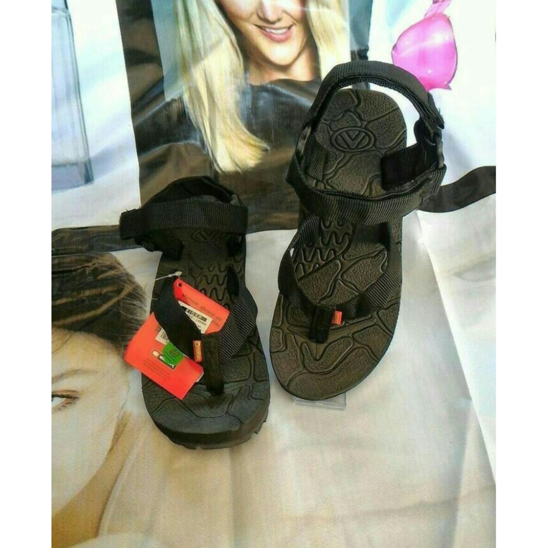 Sandal gunung/ outdoor jepit Hitam Polos