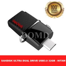 SanDisk Flashdisk OTG Ultra Dual USB Drive 3.0 32GB speed upto 150MBps ORIGINAL GARANSI RESMI 5 TAHUN - HITAM
