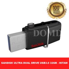 SanDisk Flashdisk OTG Ultra Dual USB Drive 3.0 32GB speed upto 150MBps ORIGINAL GARANSI RESMI 5 TAHUN - HITAM