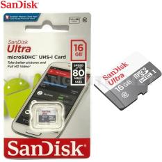 Sandisk Memori Card MMC 16GB Class 10 High Quality Ultra HD Sped 80Mbps 100% Original - Putih Abu-Abu