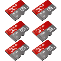 Sandisk Micro SDHC UHS-I Class 10 48MBps - 8GB - 6 pcs